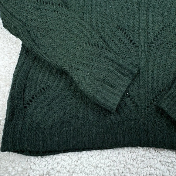Madewell Charley Pullover Sweater Hunter Green Cable Knit Alpaca Blend Sz Small - Picture 5 of 12